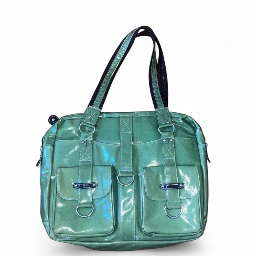 Urban Junket Green Vinyl Multipurpose Laptop Shoulder Bag